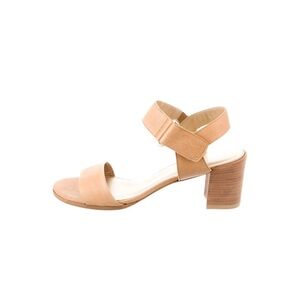 Stuart Weitzman Elegant Tan Block Heel Sandals